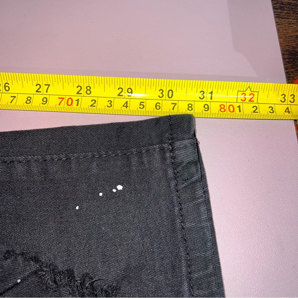 Men's Black Distressed Paint Splatter Jeans Size 40x32 Ripped Spandex Retro Edgy - Picture 16 of 16